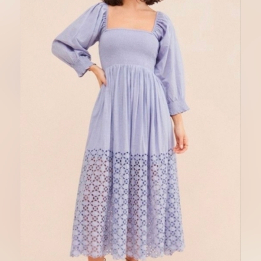Free People- Long Sleeve Purple Dress